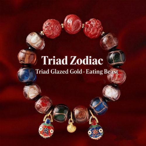 Beijing ancient-style incense ash glazed jade bracelets, featuring the twelve zodiac signs, and the swallowing-gold beast bracelet.
